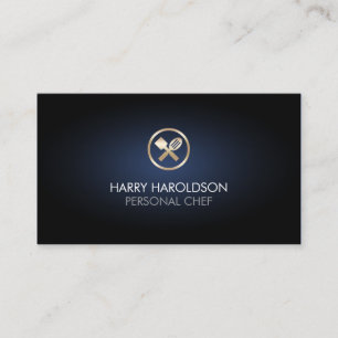 Tarjeta De Visita Icono de Utensilios de Chef Personal Servicio de C
