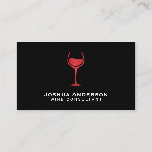 Tarjeta De Visita Icono de vino rojo (Anverso)