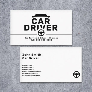 Tarjeta De Visita Icono de volante - Conductor de automóvil