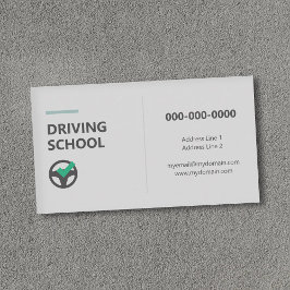 Tarjeta De Visita Icono de Volante - Escuela de Conducir 