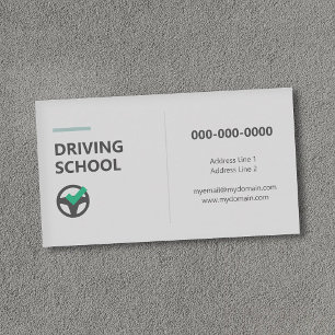 Tarjeta De Visita Icono de Volante - Escuela de Conducir 