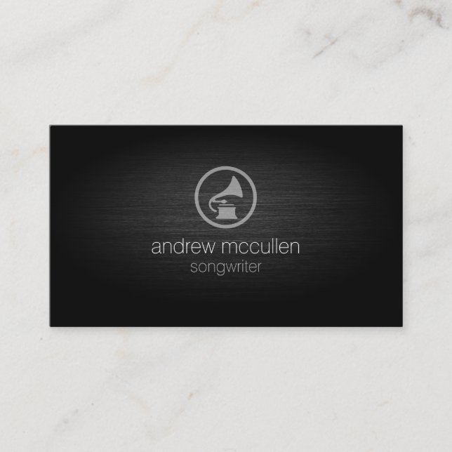 Tarjeta De Visita Ícono del cantautor Gramofhone cepillado músico Me (Anverso)