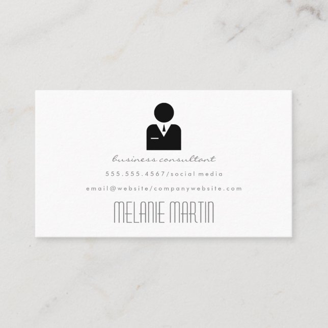 Tarjeta De Visita Icono empresarial primario (Anverso)