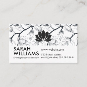 Tarjeta De Visita Icono floral con ramas naturales de flores