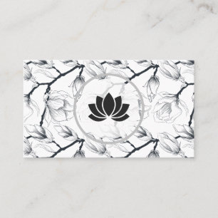Tarjeta De Visita Icono floral con ramas naturales de flores