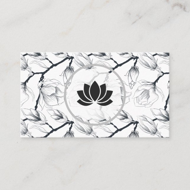 Tarjeta De Visita Icono floral con ramas naturales de flores (Anverso)