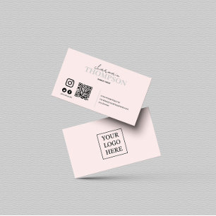 Tarjeta De Visita Icono moderno Rubor de medios sociales rosa código