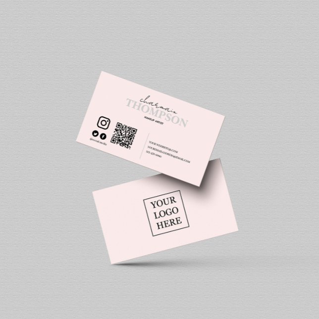 Tarjeta De Visita Icono moderno Rubor de medios sociales rosa código (Subido por el creador)