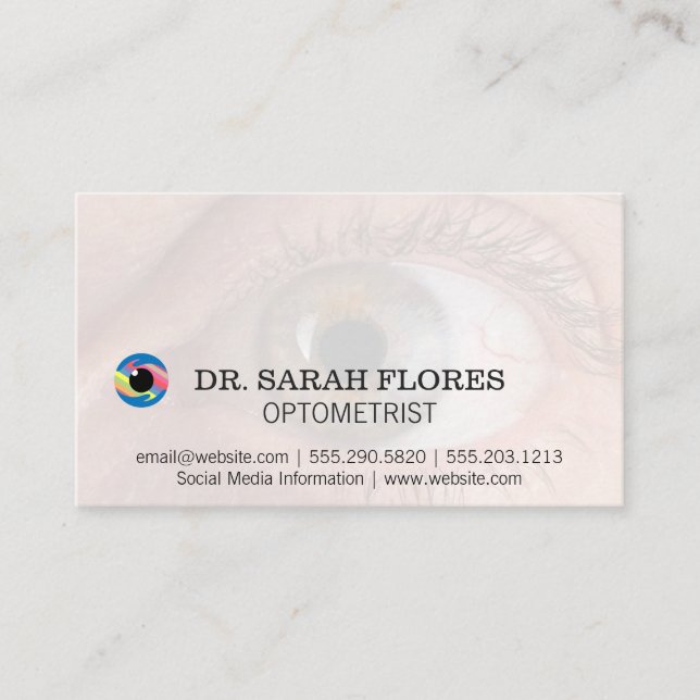 Tarjeta De Visita Icono ocular | Logotipo optometrista (Anverso)