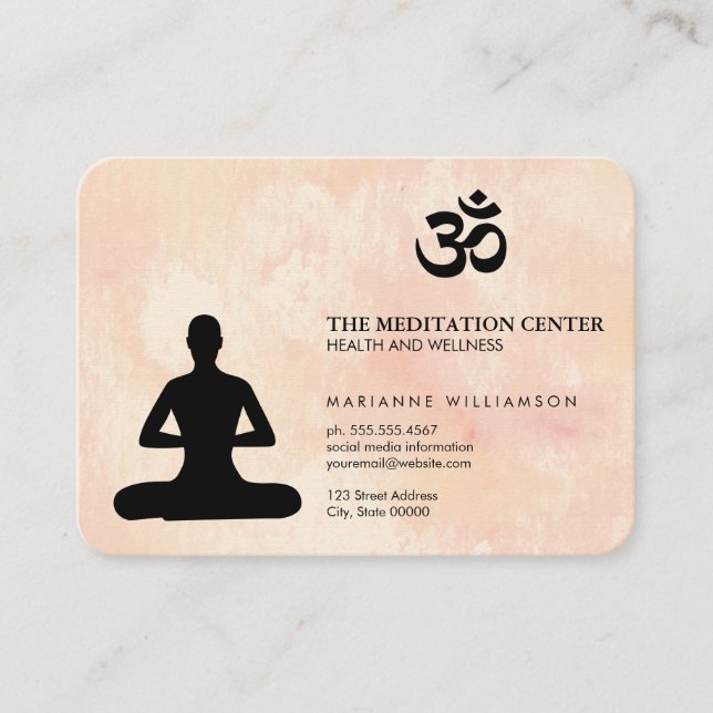 Tarjeta De Visita Icono Om de Lotus Pose (Anverso)