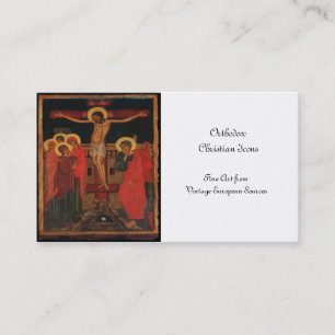 Tarjeta De Visita Icono ortodoxo de Jesús en la cruz