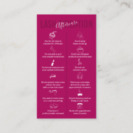 Tarjeta De Visita Icono Oscuro Rosa Cuidado Posterior a Extensiones 