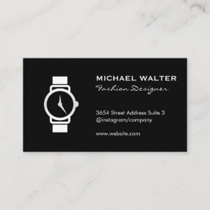 Tarjeta De Visita Icono Sleek Black Watch