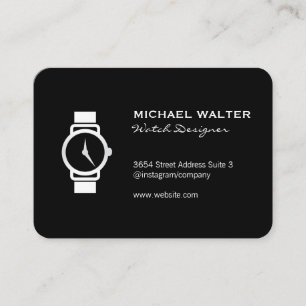 Tarjeta De Visita Icono Sleek Black Watch