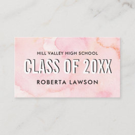 Tarjeta De Visita Ícono social de graduación de clase de acuarela ro