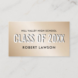 Tarjeta De Visita Icono social de graduación de clase metálico dorad