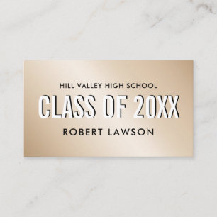 Tarjeta De Visita Icono social de graduación de clase metálico dorad