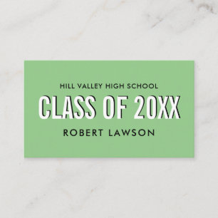 Tarjeta De Visita Icono Social de Nombre de Graduación de Clase Verd