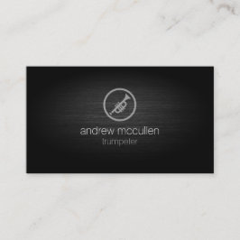 Tarjeta De Visita Icono Trumpeter Trumpet Cepillado con música Metal