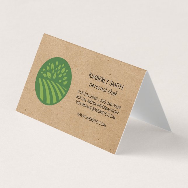 Tarjeta De Visita Icono verde natural (Anverso)