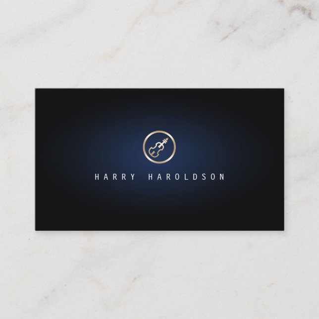 Tarjeta De Visita Icono violinista elegante del violín de oro Icono  (Anverso)