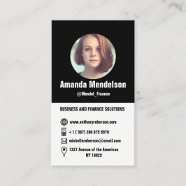 Tarjeta De Visita Iconos bicolores modernos del social de la foto