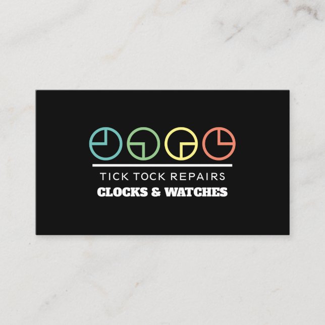 Tarjeta De Visita Iconos de cara de reloj, Horólogo (Anverso)