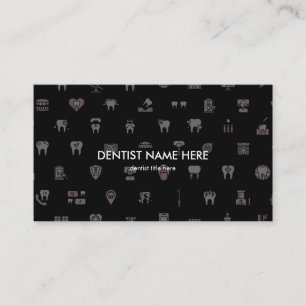 Tarjeta De Visita Iconos de clínica dental de dentista rosa