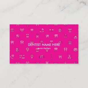 Tarjeta De Visita iconos de clínica dental Dentista Rosa para Niños