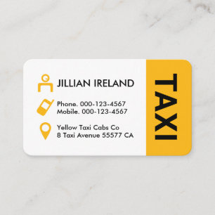 Tarjeta De Visita Iconos de conductor de taxi amarillo