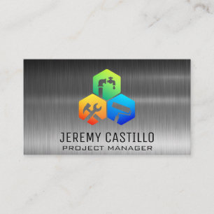 Tarjeta De Visita Iconos de construcción de reparación de viviendas 