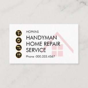 Tarjeta De Visita Iconos de fontanero minimalistas de oro