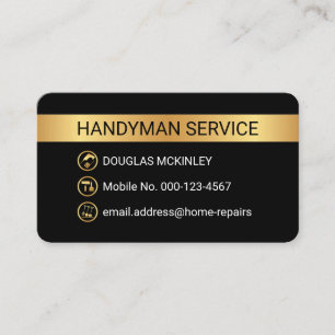 Tarjeta De Visita Iconos de herramientas de hombre habilidoso con fr