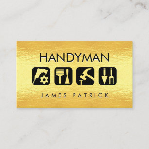 Tarjeta De Visita Iconos de herramientas de reparación de Gold Handy