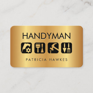 Tarjeta De Visita Iconos de herramientas de reparación de Gold Handy