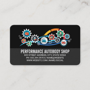 Tarjeta De Visita Iconos de herramientas y hardware de reparación de