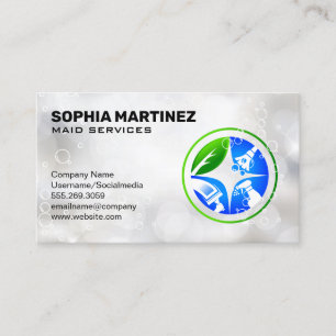 Tarjeta De Visita Iconos de limpieza de tareas domésticas   Soap Bub