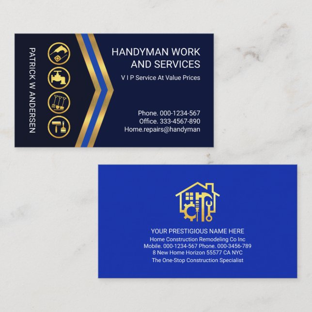 Tarjeta De Visita Iconos de mano Gold Arrows (Anverso / Reverso)