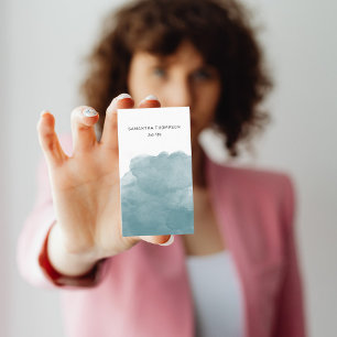 Tarjeta De Visita Iconos de medios sociales QR de color de agua verd