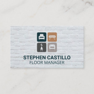 Tarjeta De Visita Iconos de mobiliario   Muro de ladrillo