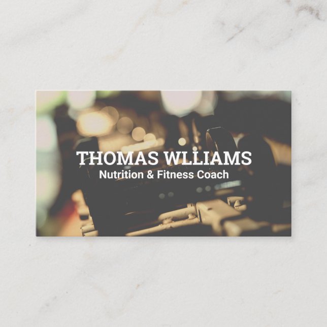 Tarjeta De Visita Iconos de nutrición | Pesos de gimnasia (Anverso)