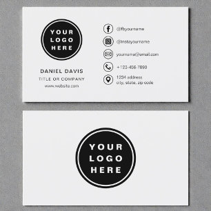 Tarjeta De Visita Iconos de redes sociales con logotipo minimalista 