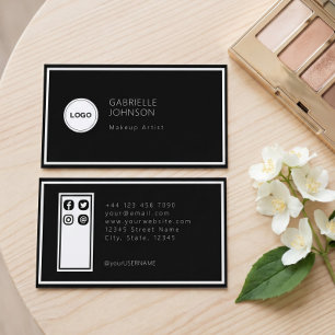 Tarjeta De Visita Iconos de redes sociales de artista de maquillaje 
