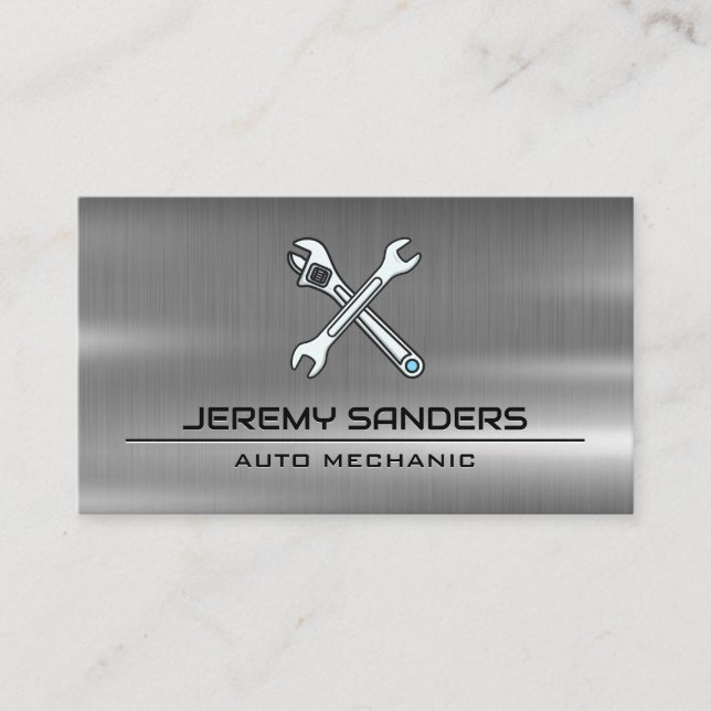 Tarjeta De Visita Iconos de servicio automático | Wrenches Industria (Anverso)