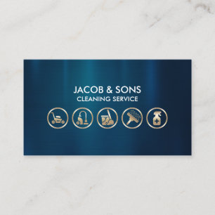 Tarjeta De Visita Iconos de Servicio de Limpieza