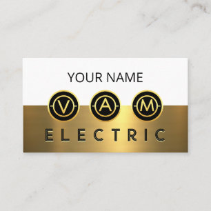 Tarjeta De Visita Iconos de símbolos eléctricos capa dorada