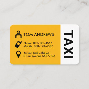 Tarjeta De Visita Iconos de Taxi Amarillo Conductor