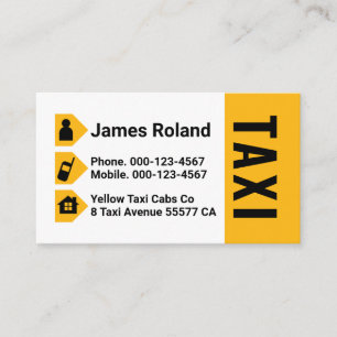 Tarjeta De Visita Iconos de taxis amarillos conduciendo