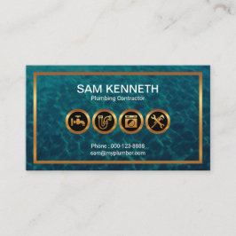 Tarjeta De Visita Iconos Faux Gold Plumbing en aguas de la frontera