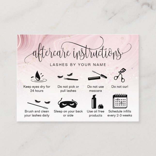 Tarjeta De Visita Iconos modernos de extensiones de pestañas de las  (Anverso)